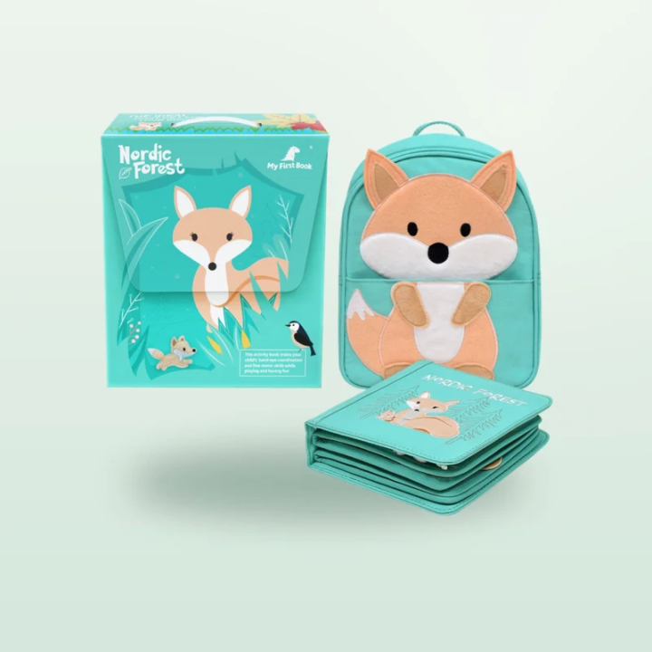 Libro de actividades Montessori – Animales del bosque nórdico con mochila