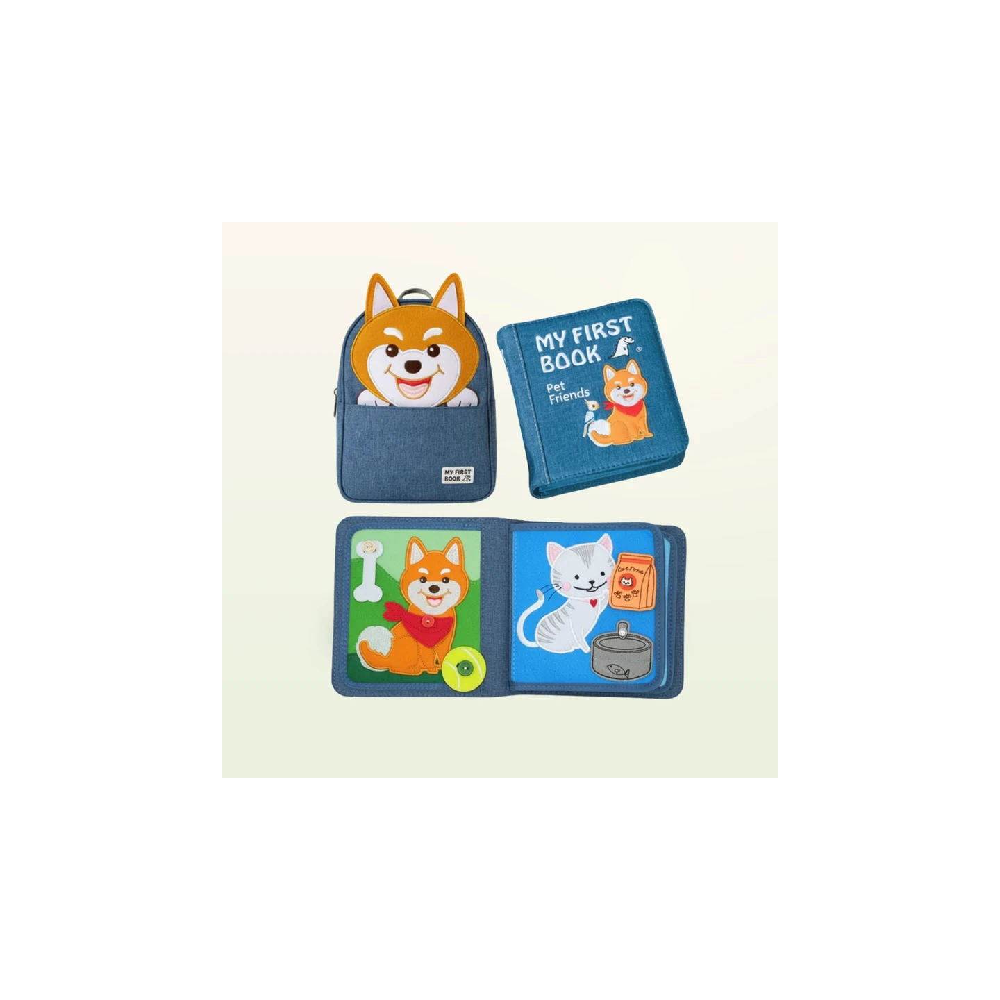 Libro de actividades Montessori – Amigos de las mascotas con mochila