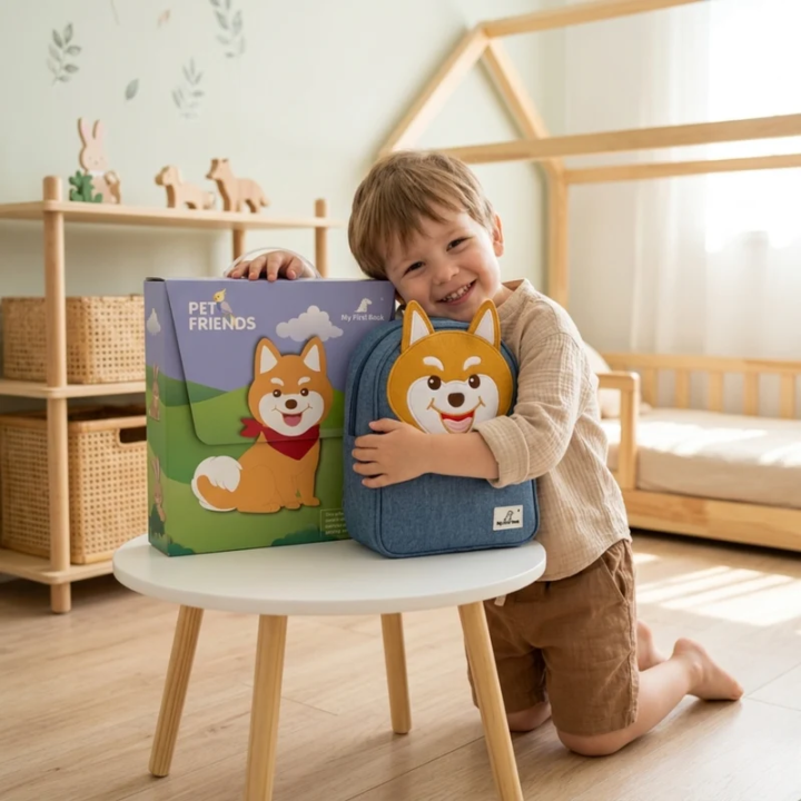 Libro de actividades Montessori – Amigos de las mascotas con mochila