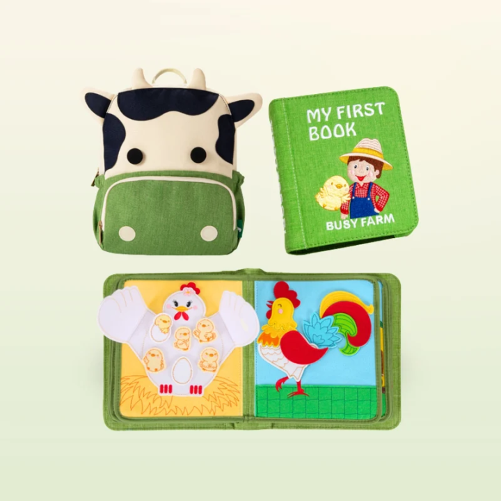 Libro de actividades Montessori – La granja con mochila