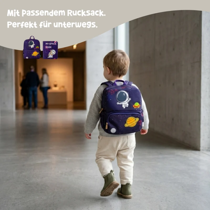 Libro de actividades Montessori – El espacio con mochila