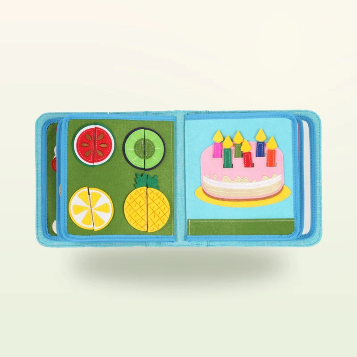 Libro de actividades Montessori – Pequeños chefs con mochila (azul)