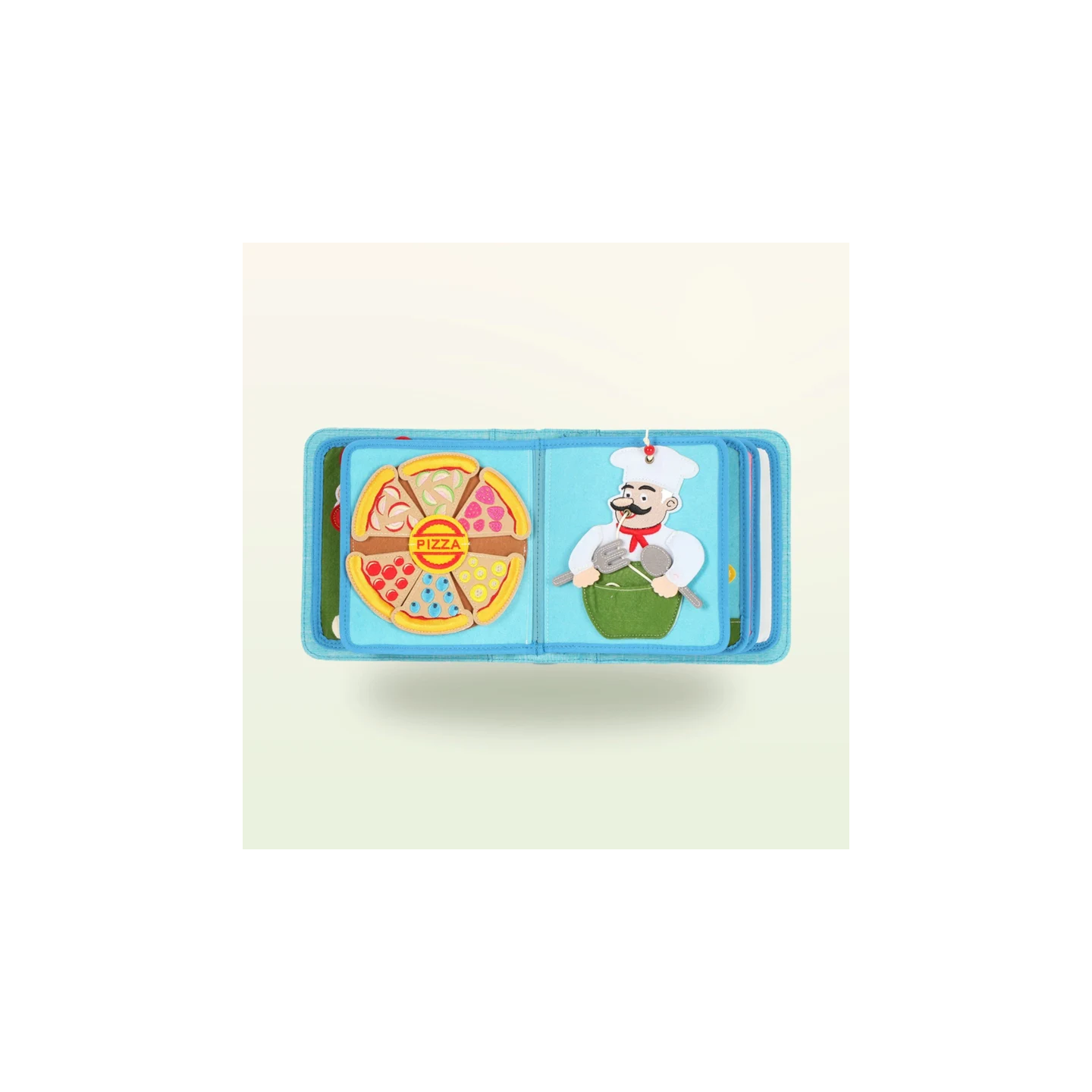 Libro de actividades Montessori – Pequeños chefs con mochila (azul)
