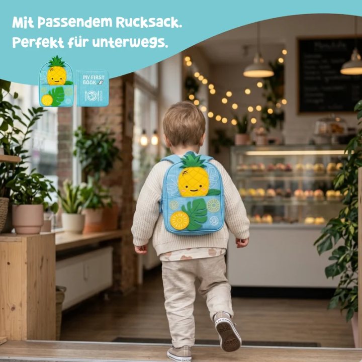 Libro de actividades Montessori – Pequeños chefs con mochila (azul)