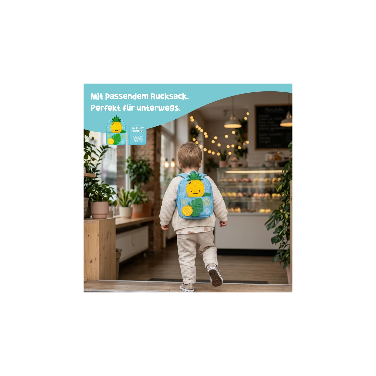 Libro de actividades Montessori – Pequeños chefs con mochila (azul)