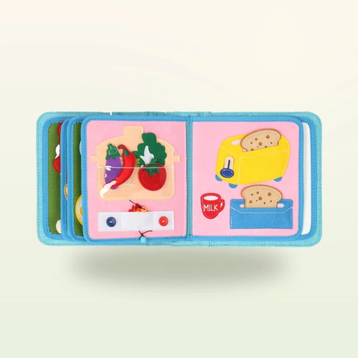 Libro de actividades Montessori – Pequeños chefs con mochila (rosa)