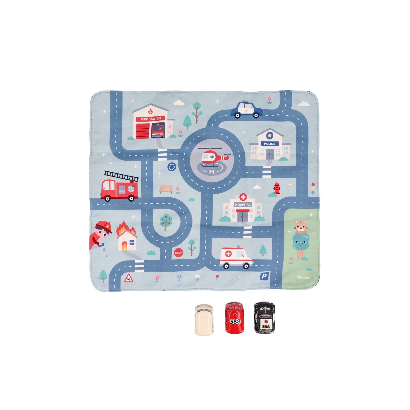Juego Mantel Circuito Rescue + 3 Coches