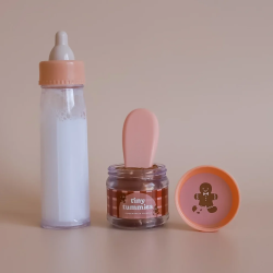 Pack Biberon y Potito con Cuchara Magicos de Navidad para Muñecas - Pan de jengibre
