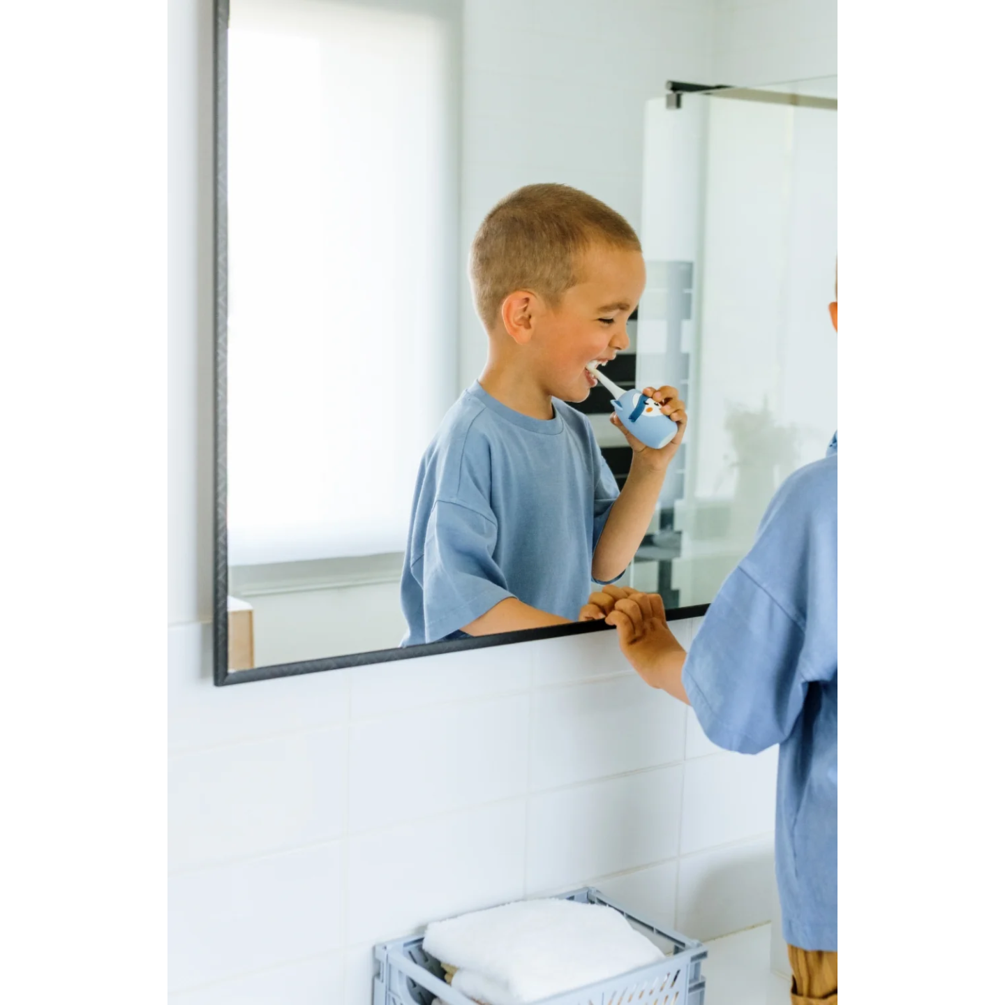 Cepillo de Dientes Eléctrico Infantil Sónico Recargable - Mapache