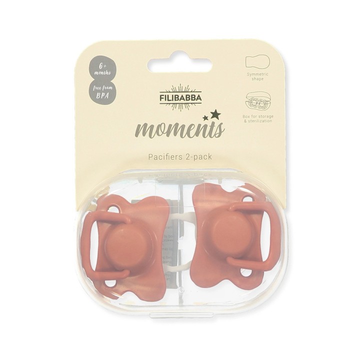 Chupetes Filibabba Moments Pack 2 Rust +6 Meses
