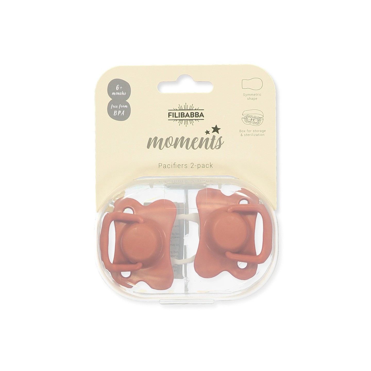 Chupetes Filibabba Moments Pack 2 Rust +6 Meses
