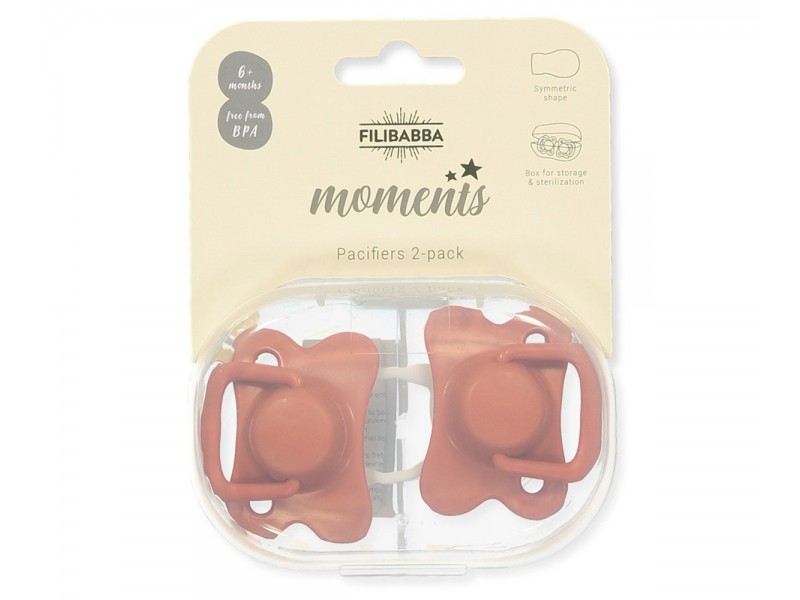 Chupetes Filibabba Moments Pack 2 Rust +6 Meses