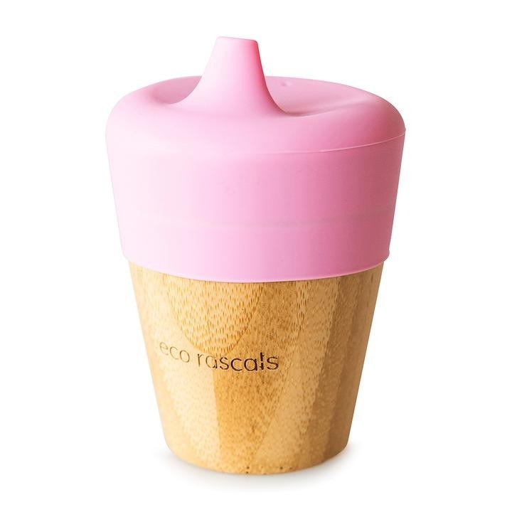 Vaso Bambú Antiderrame Rosa 190 ml Eco