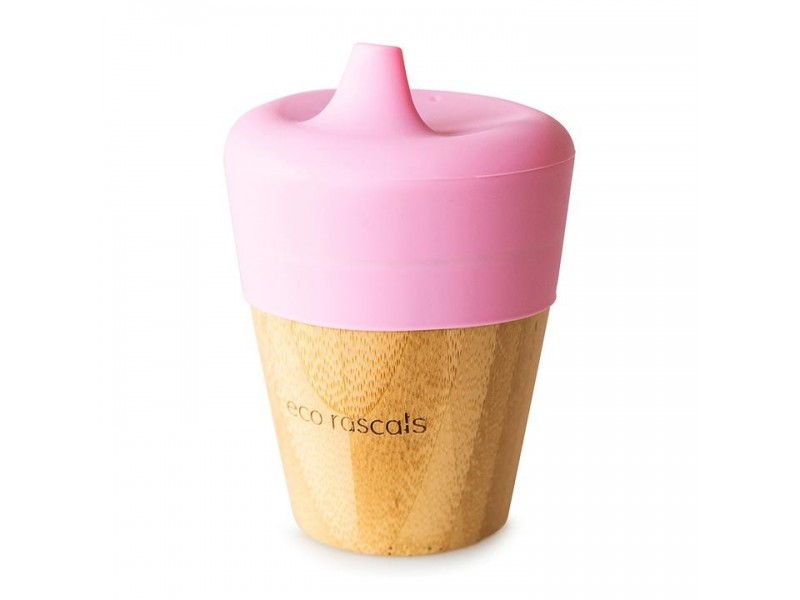 Vaso Bambú Antiderrame Rosa 190 ml Eco