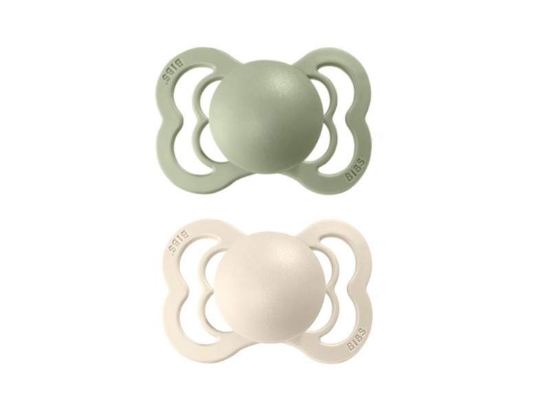 Chupetes BIBS Supreme Pack 2 Ivory/Sage Silicona