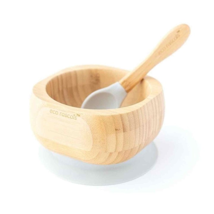 Bol Bambu + Cuchara Gris Eco
