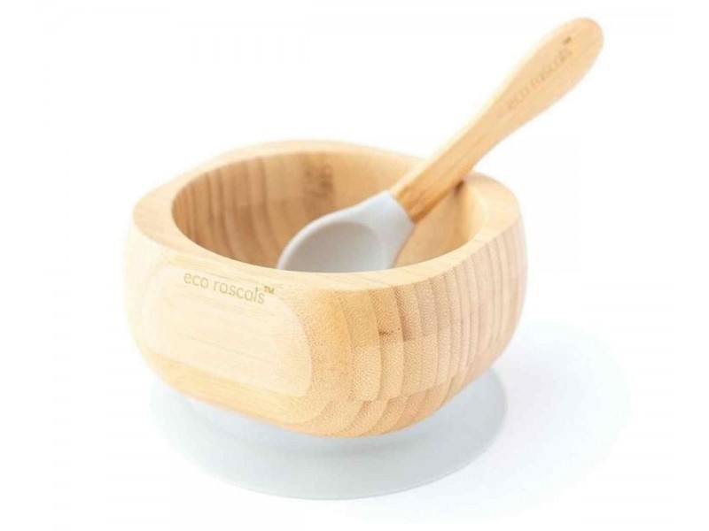 Bol Bambu + Cuchara Gris Eco
