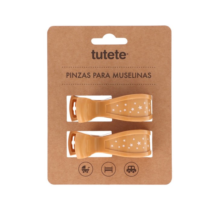 2 Pinzas Muselina Tutete Mostaza