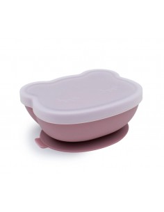 Bol con Ventosa y Tapa Oso Rosa Empolvado 2
