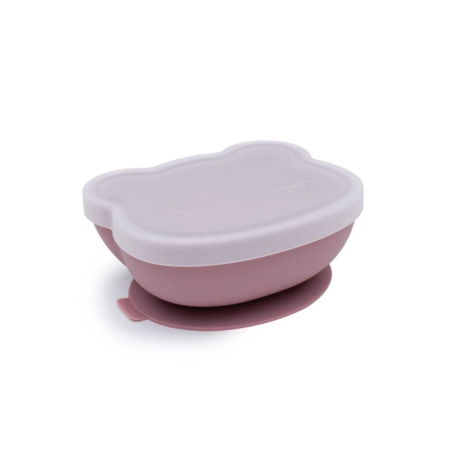 Bol con Ventosa y Tapa Oso Rosa Empolvado