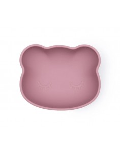 Bol con Ventosa y Tapa Oso Rosa Empolvado