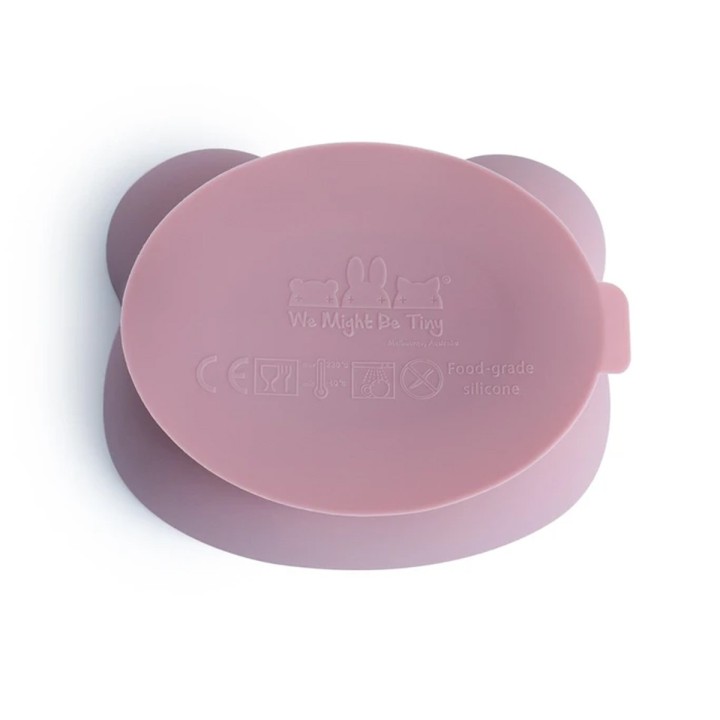 Bol con Ventosa y Tapa Oso Rosa Empolvado