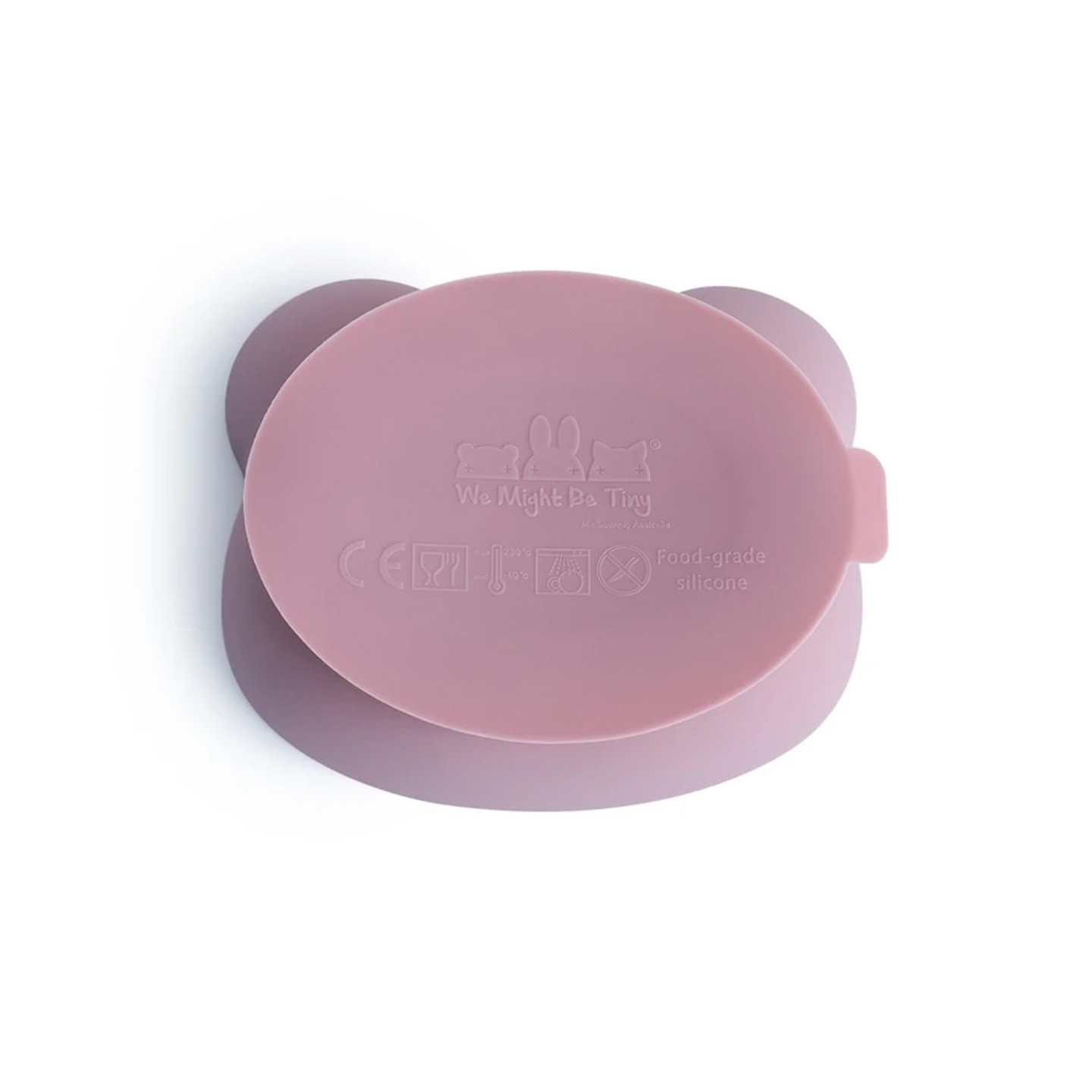 Bol con Ventosa y Tapa Oso Rosa Empolvado