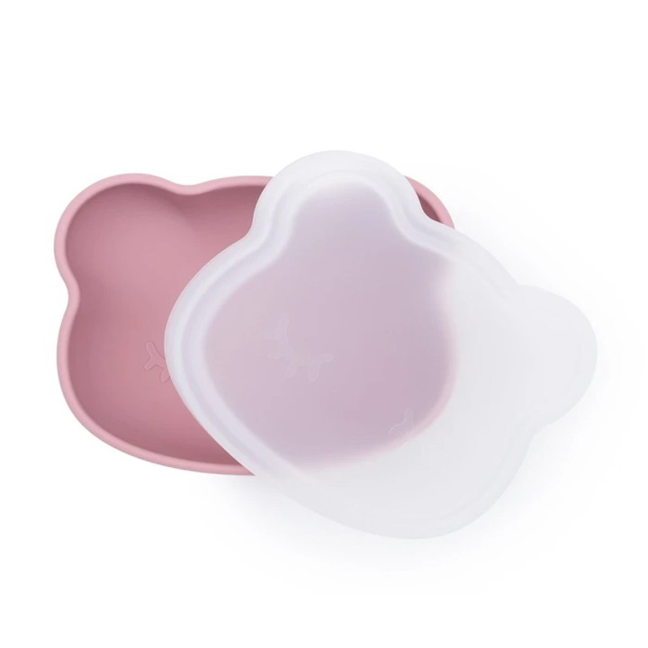 Bol con Ventosa y Tapa Oso Rosa Empolvado