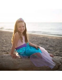Set de Falda y Diadema Sirena Azul 5-6 Años