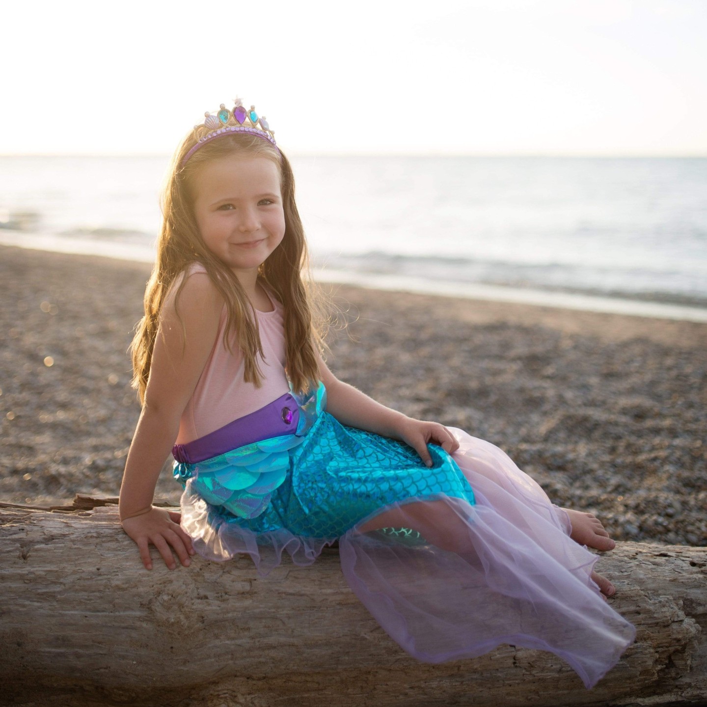 Set de Falda y Diadema Sirena Azul 5-6 Años