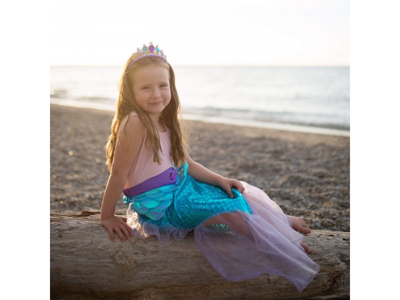 Set de Falda y Diadema Sirena Azul 5-6 Años