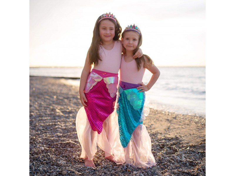 Set de Falda y Diadema Sirena Azul 5-6 Años