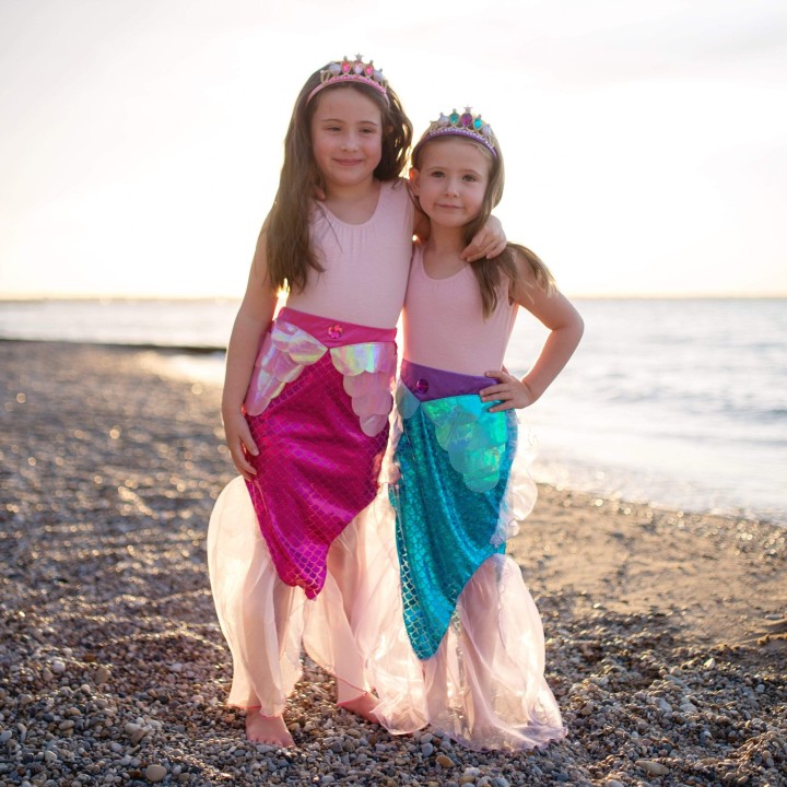 Set de Falda y Diadema Sirena Rosa 5-6 Años
