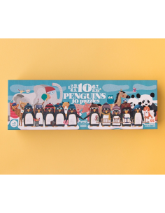 Puzle Progresivo 10 Pingüinos 55 Piezas