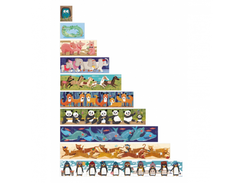 Puzle Progresivo 10 Pingüinos 55 Piezas