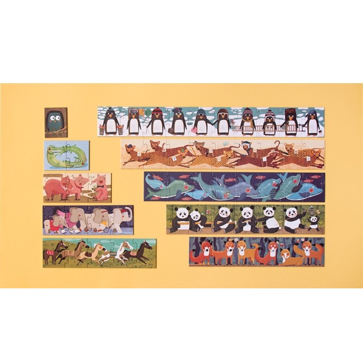 Puzle Progresivo 10 Pingüinos 55 Piezas