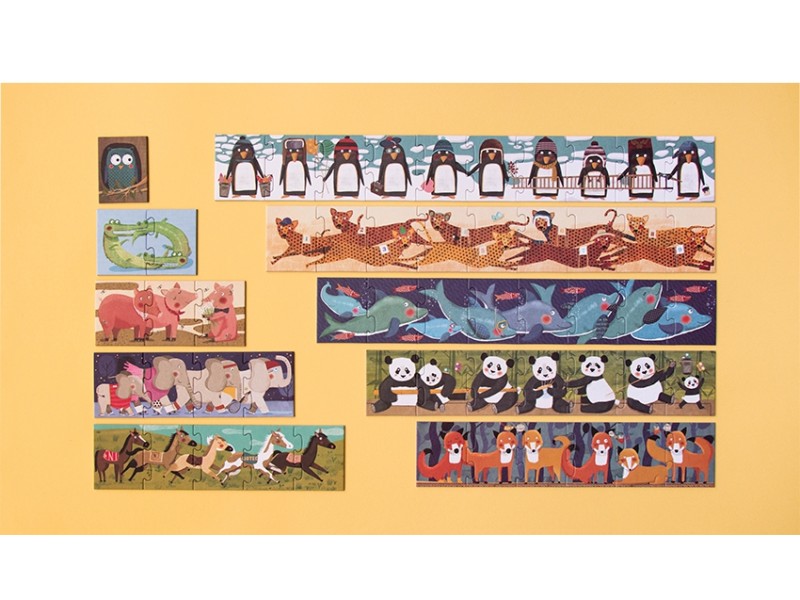 Puzle Progresivo 10 Pingüinos 55 Piezas