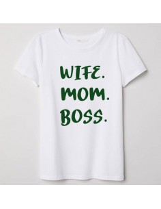 Camiseta Adulto Wife.Mom.Boss