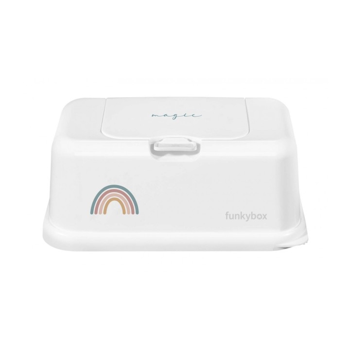 Porta Toallitas Húmedas Funkybox Blanca ArcoIris Azul