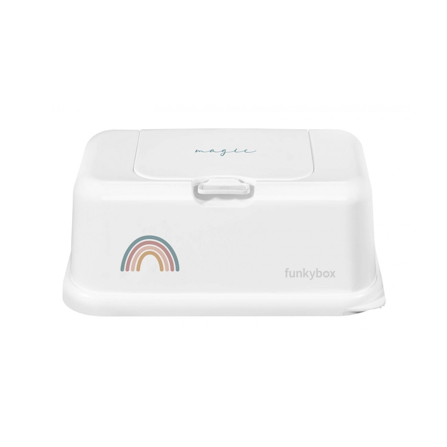 Porta Toallitas Húmedas Funkybox Blanca ArcoIris Azul