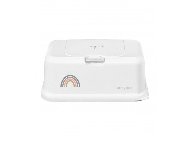 Porta Toallitas Húmedas Funkybox Blanca ArcoIris Azul