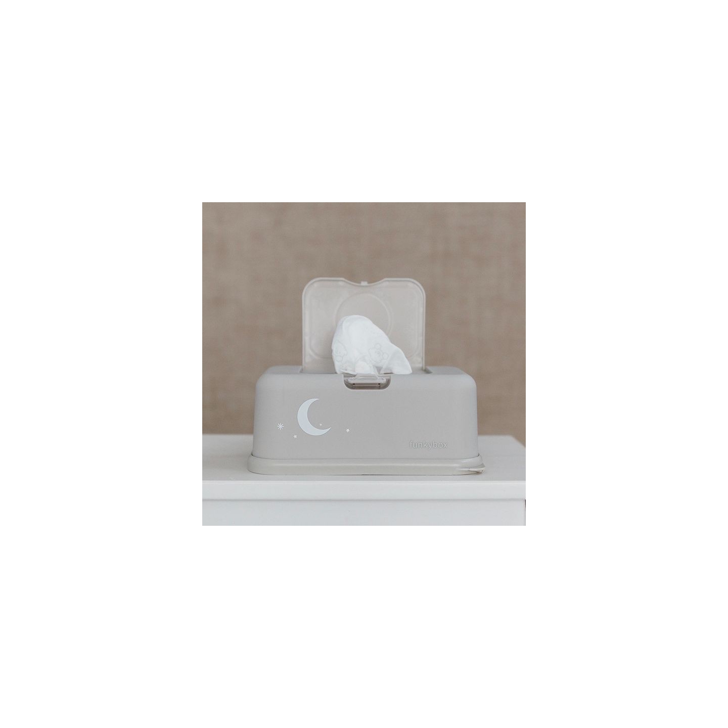 Porta Toallitas Húmedas Funkybox Beige Luna
