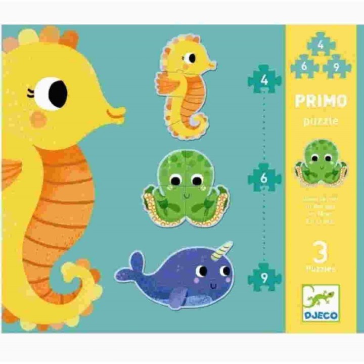 Puzle Evolutivo En el Mar (4+6+9 Piezas)
