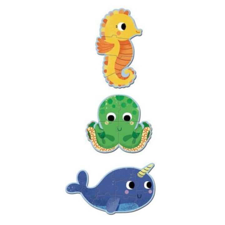 Puzle Evolutivo En el Mar (4+6+9 Piezas)