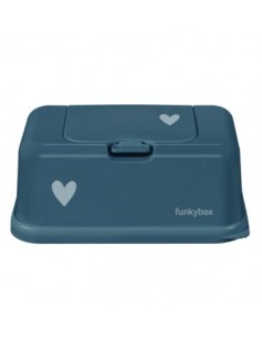Porta Toallitas Húmedas Funkybox Azul Petróleo Corazón