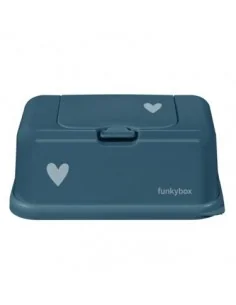 Porta Toallitas Húmedas Funkybox Azul Petróleo Corazón