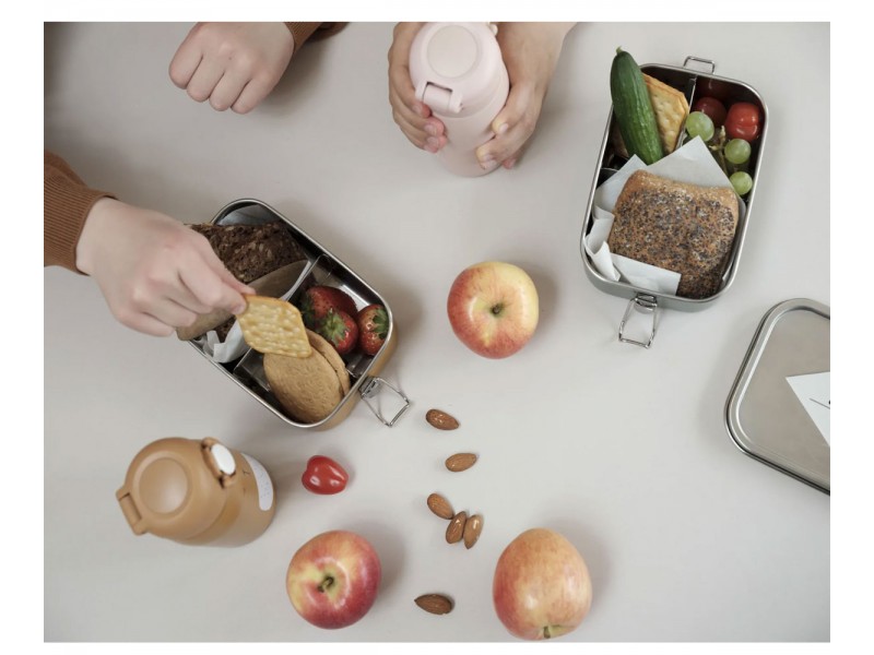 Caja de Alimentos Ideal para Almuerzos Escolares y Ensalada Caja de Almuerzo con Tapa de Plástico N/D Yisika Caja de Acero Inoxidable 1L 