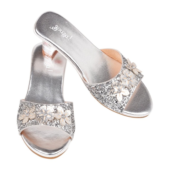Sandalias con Tacón Mariona Plateadas