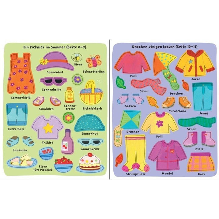 Mein erstes Anzieh-Stickerbuch: Frühling, Sommer, Herbst und Winter