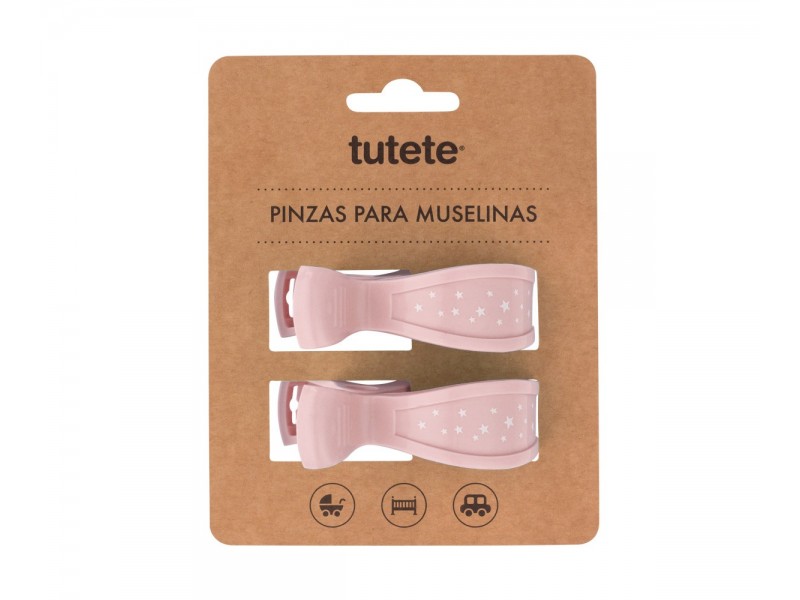 2 Pinzas Muselina Tutete Rosa